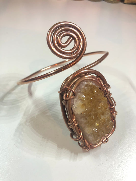 Citrine Geode Copper Armlet