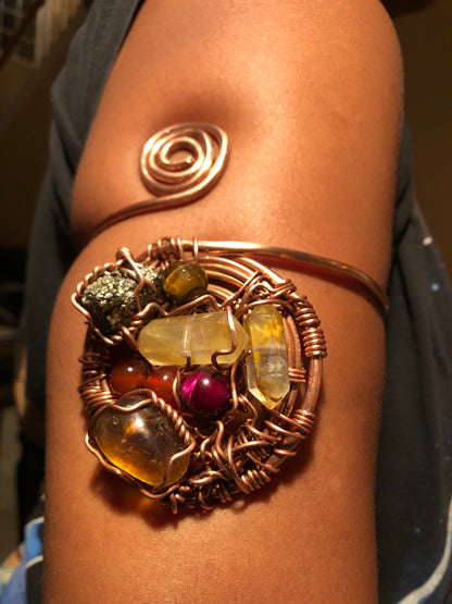 Chakra Multi Stone Copper Armlet