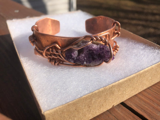 Amethyst Geode Copper Cosmic Cuff