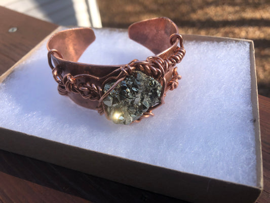 Pyrite Cosmic Copper Cuff