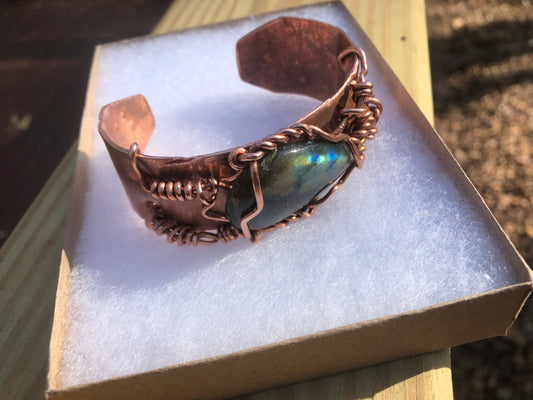 Labradorite Cosmic Copper Cuff