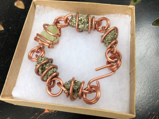Chakra Copper Jade & Pyrite Bracelet