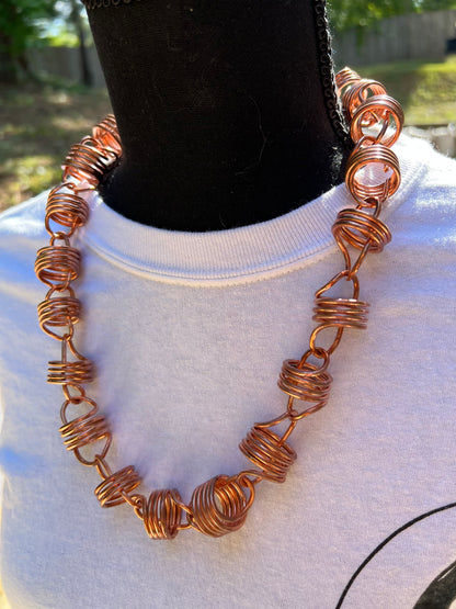 Conductor Coil Copper Chain Necklace