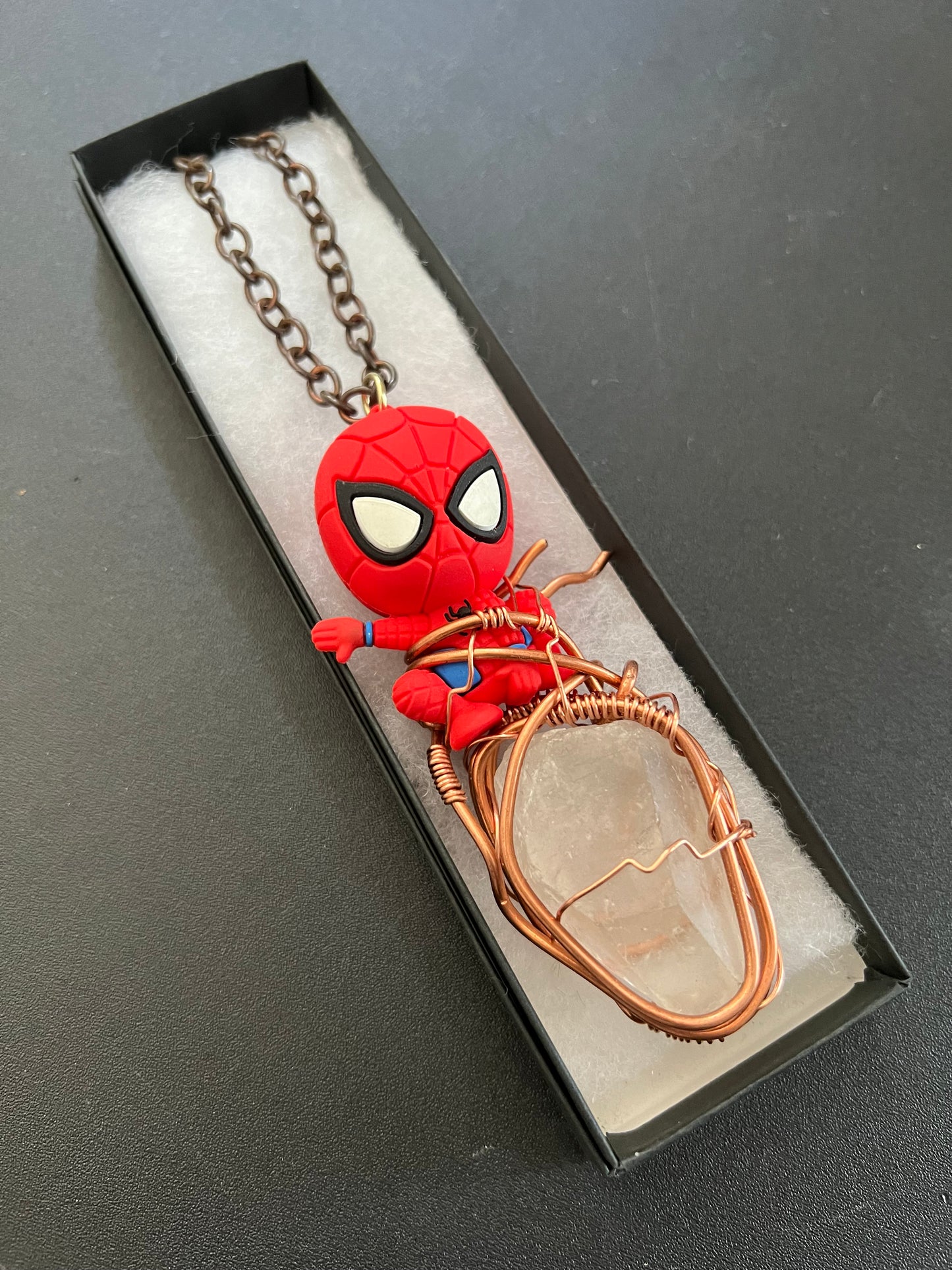 Spider Man Copper Quartz Amulet