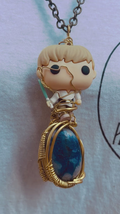 Luke Skywalker Sodalite Brass Pendant Necklace